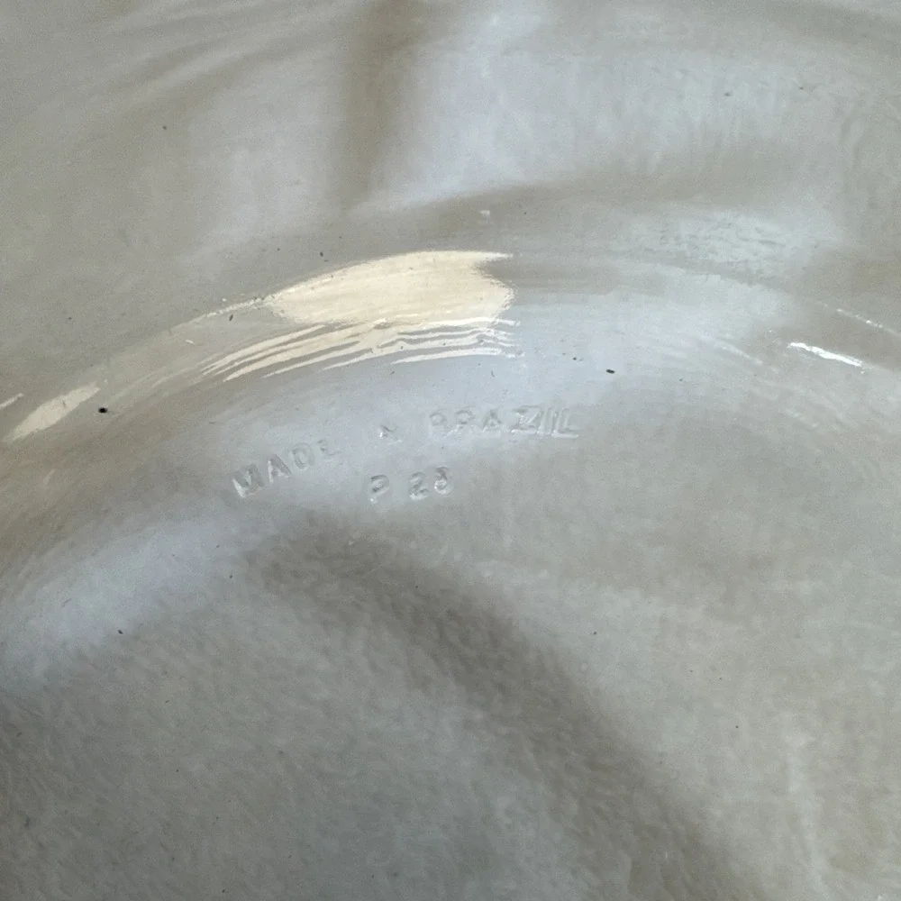 Vintage Marinex Glass Round Casserole Baking Dish Made in Brazil Clear P28‎